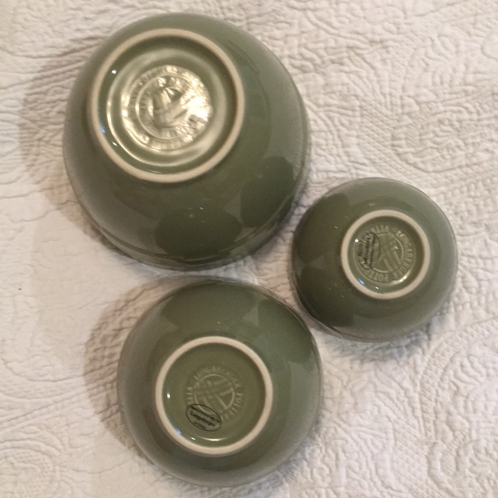 3 Longaberger sage stacking bowls - Picture 3 of 4